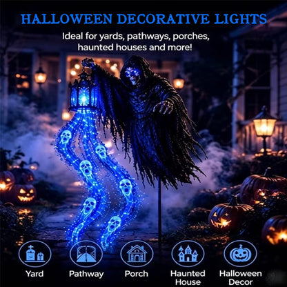 Grim Reaper Animated Garden Light – Halloween Yard Decor