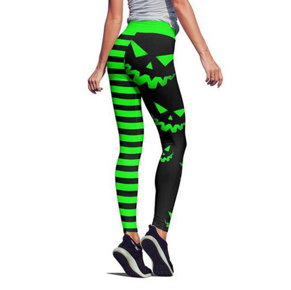 Halloween Pumpkin Print Leggings for Women