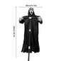 Scary Halloween Ghost Robe Costume with Crow Prop – Horror Phantom Cloak Dress for Men, Women & Cosplay