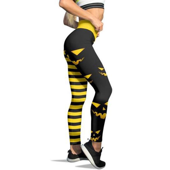 Halloween Pumpkin Print Leggings for Women