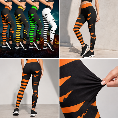Halloween Pumpkin Print Leggings for Women