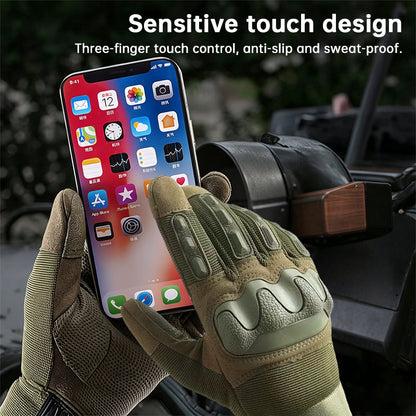 Men’s Tactical Gloves – Full Finger Anti-Slip Combat Gloves for Military, Outdoor & Fitness Use