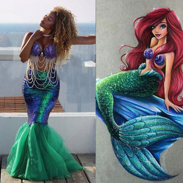 Mermaid Tail Costume for Halloween Cosplay Fantasy Ball