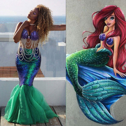 Mermaid Tail Costume for Halloween Cosplay Fantasy Ball