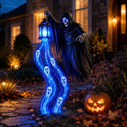 Grim Reaper Animated Garden Light – Halloween Yard Decor