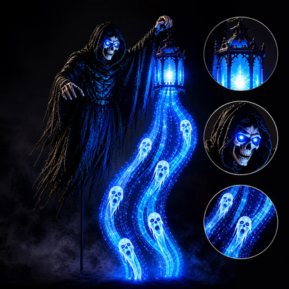Grim Reaper Animated Garden Light – Halloween Yard Decor