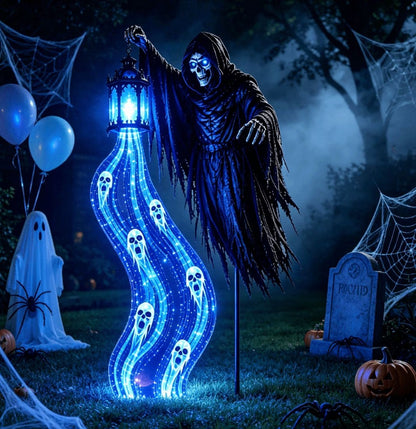 Grim Reaper Animated Garden Light – Halloween Yard Decor