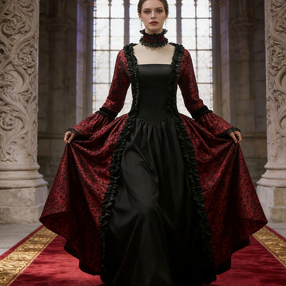 Women's Gothic Victorian Halloween Ball Gown Dress